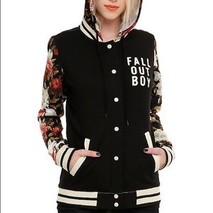 FALL OUT BOY FLORAL GIRLS VARSITY HOODIE